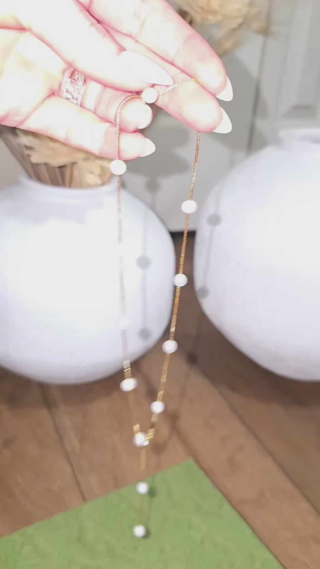100% Freshwater Pearl Necklace 18K Gold Plated