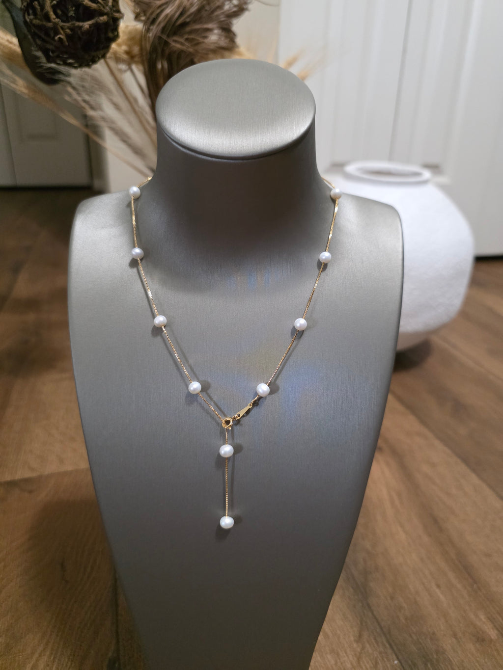 100% Freshwater Pearl Necklace 18K Gold Plated