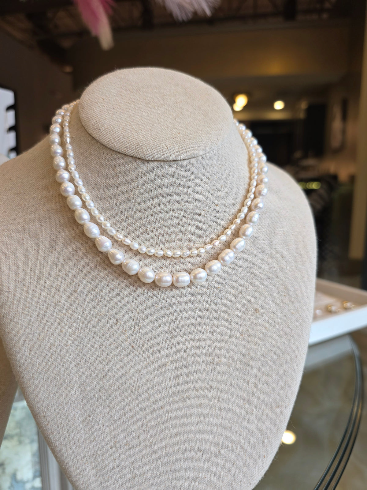 Dainty Freshwater Pearl Necklace White Natural Pearls