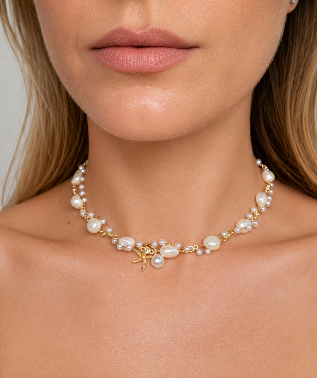 Freshwater Pearl Choker Necklace 16"