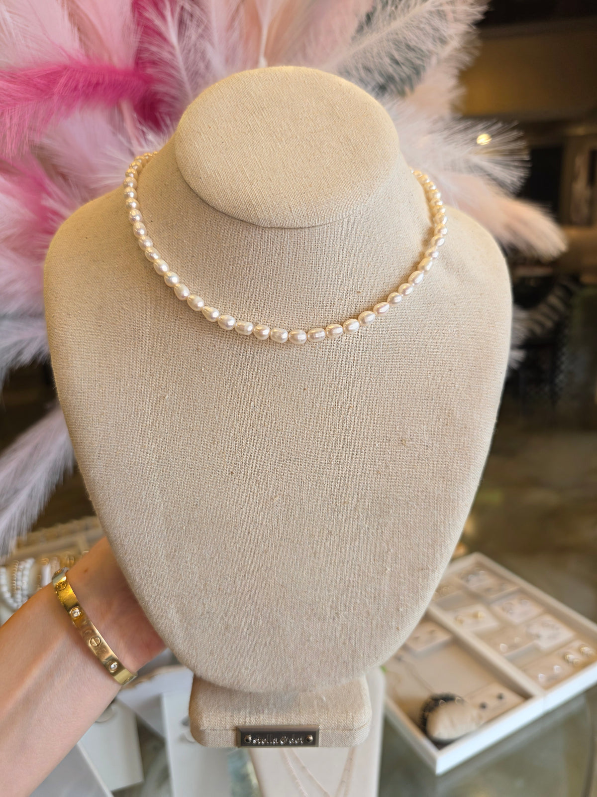 Dainty Freshwater Pearl Necklace White Natural Pearls