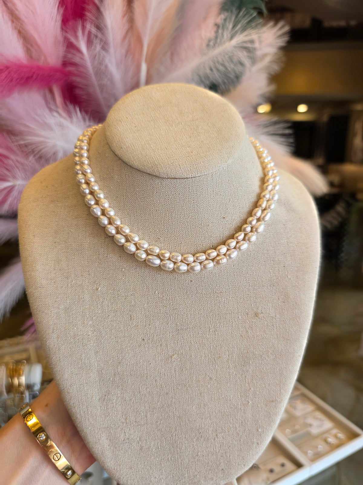 Dainty Freshwater Pearl Necklace White Natural Pearls