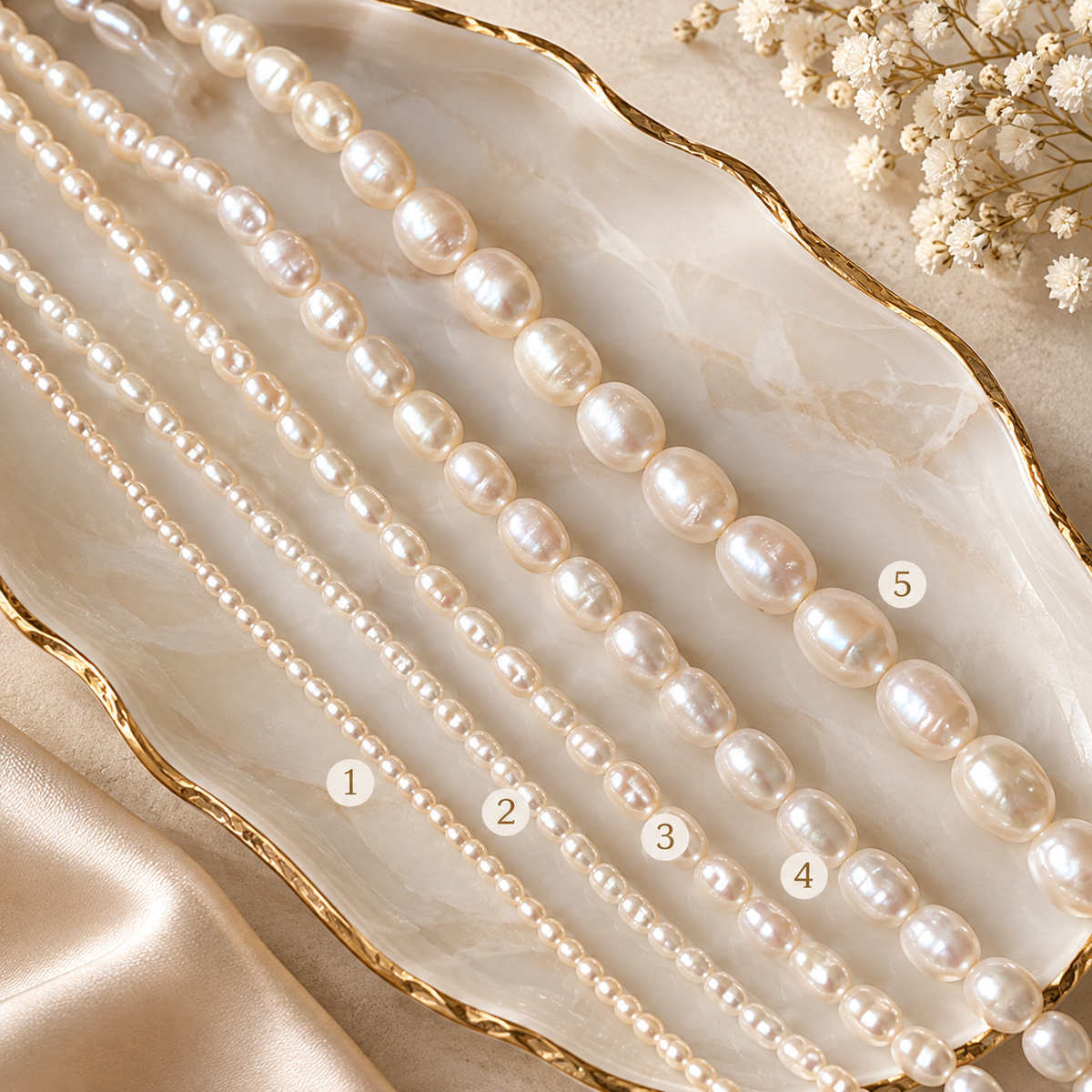 Dainty Freshwater Pearl Necklace White Natural Pearls
