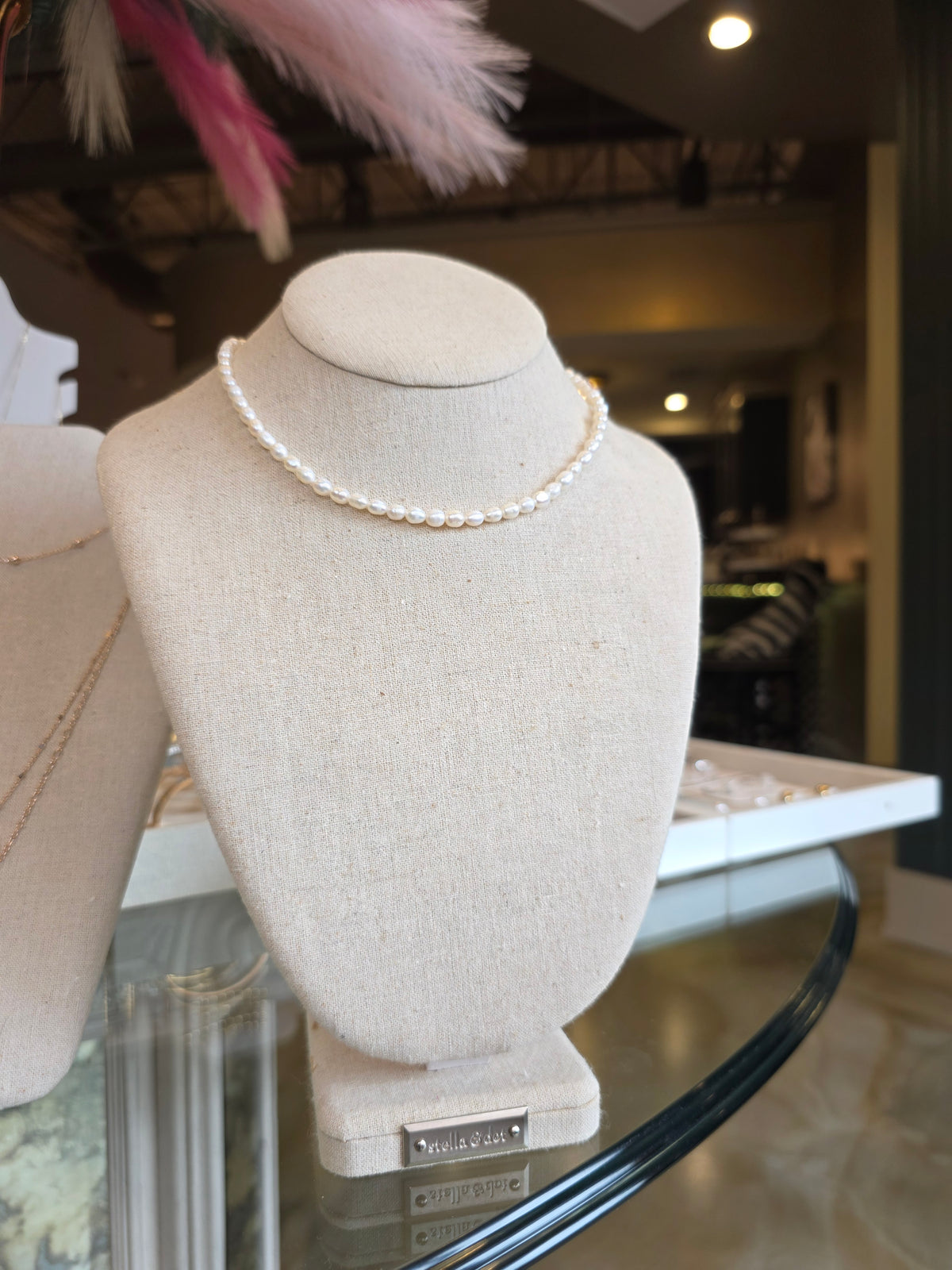 Dainty Freshwater Pearl Necklace White Natural Pearls