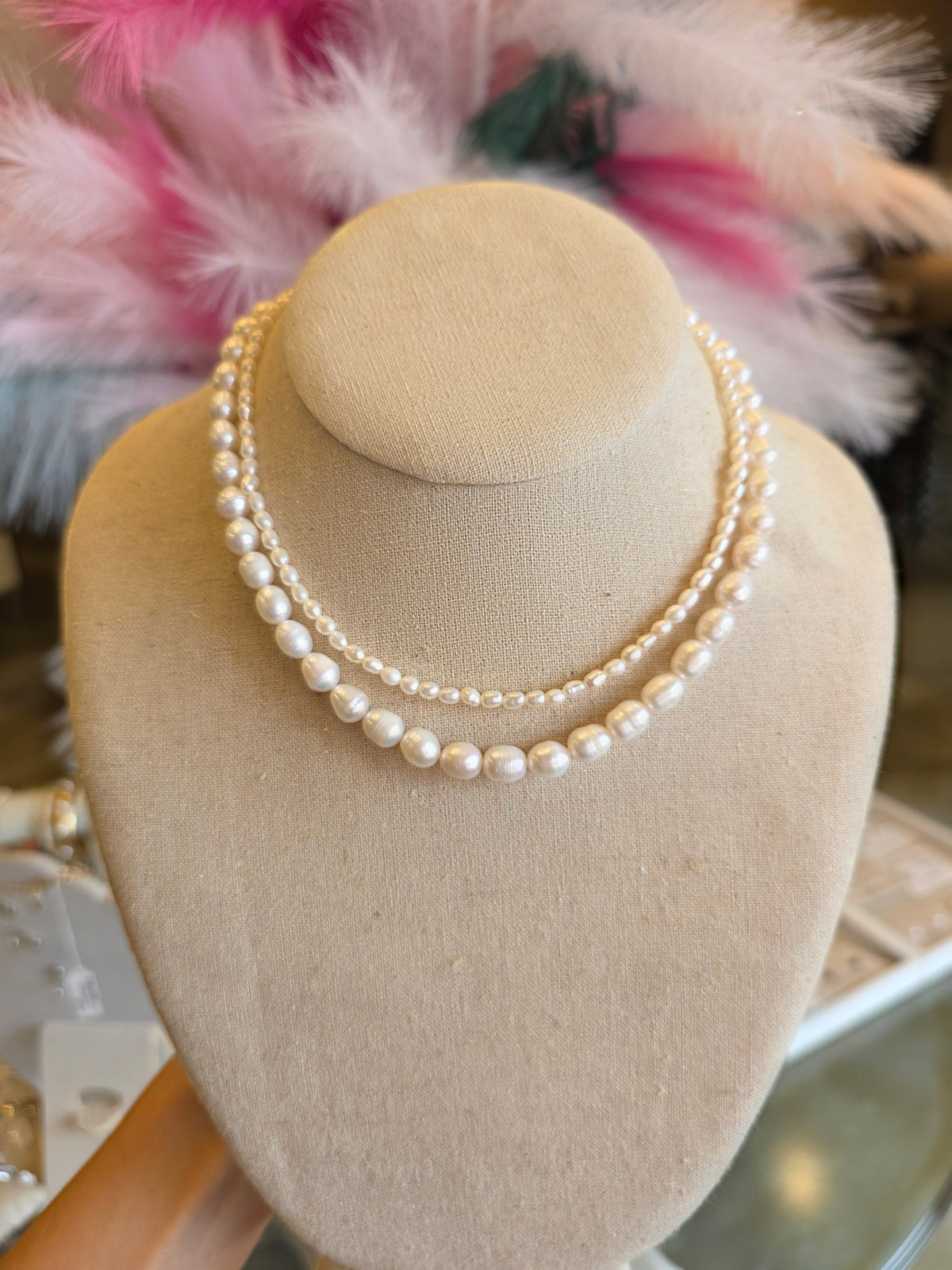 Dainty Freshwater Pearl Necklace White Natural Pearls