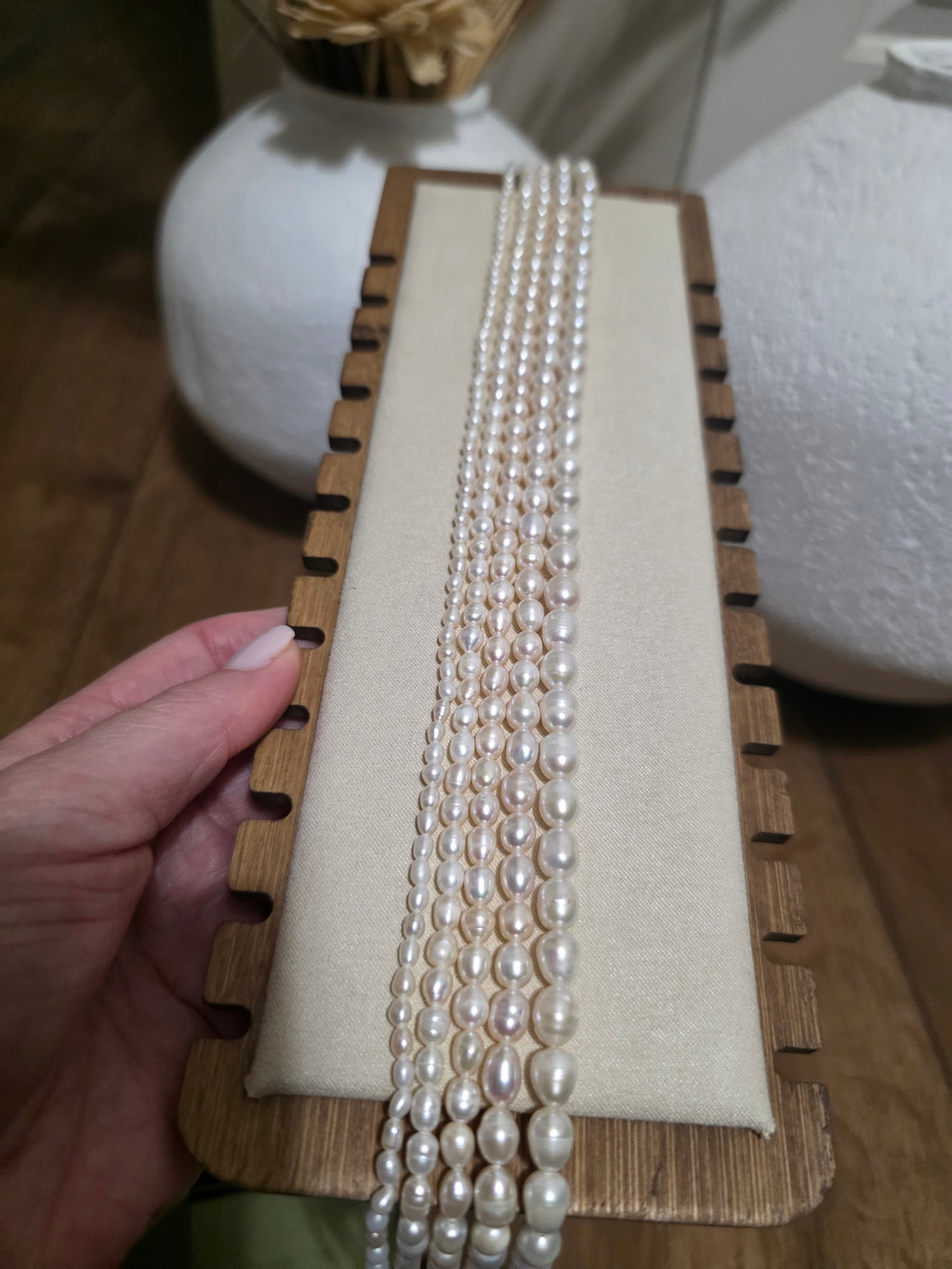 Dainty Freshwater Pearl Necklace White Natural Pearls