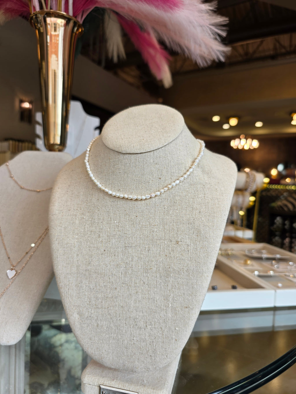 Dainty Freshwater Pearl Necklace White Natural Pearls