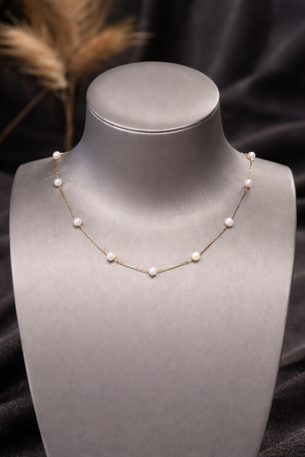 100% Freshwater Pearl Necklace 18K Gold Plated