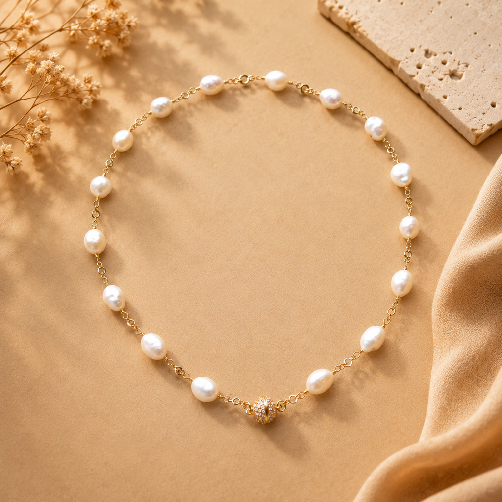 Freshwater Pearl Choker Necklace 16"
