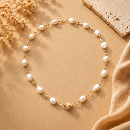 Freshwater Pearl Choker Necklace 16"