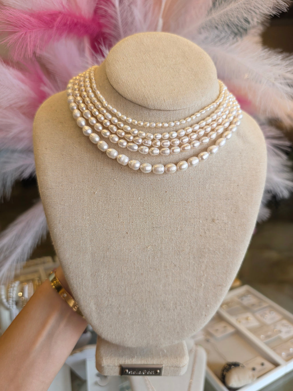 Dainty Freshwater Pearl Necklace White Natural Pearls