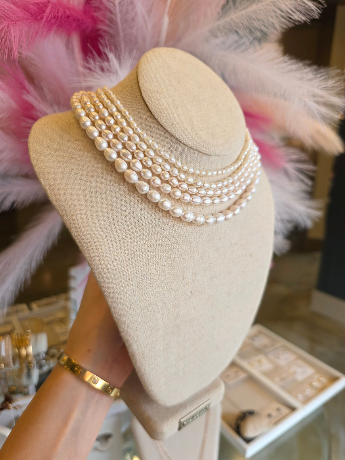 Dainty Freshwater Pearl Necklace White Natural Pearls